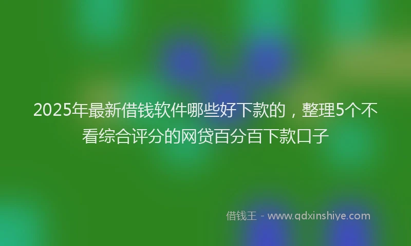 2025年最新借钱软件哪些好下款的，整理5个不看综合评分的网贷百分百下款口子