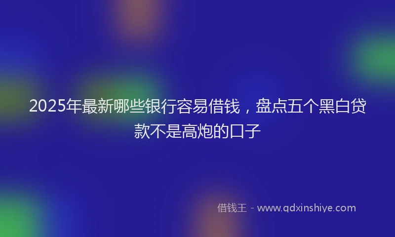 2025年最新哪些银行容易借钱，盘点五个黑白贷款不是高炮的口子