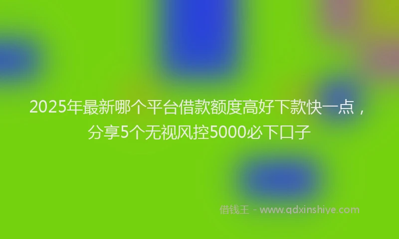 2025年最新哪个平台借款额度高好下款快一点，分享5个无视风控5000必下口子