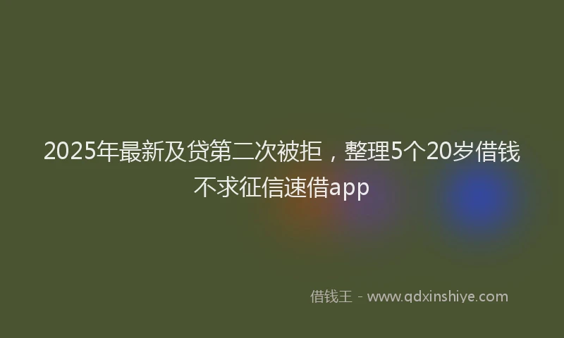 2025年最新及贷第二次被拒，整理5个20岁借钱不求征信速借app