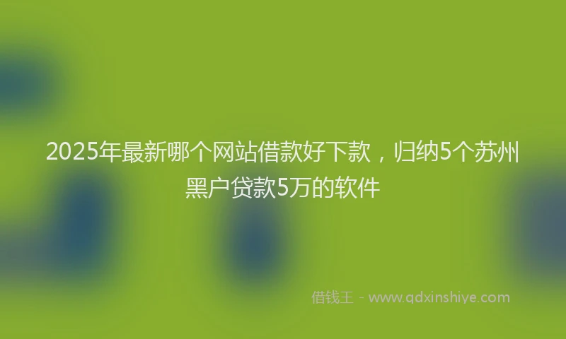 2025年最新哪个网站借款好下款，归纳5个苏州黑户贷款5万的软件