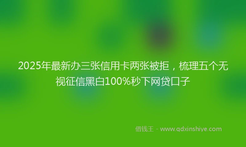 2025年最新办三张信用卡两张被拒，梳理五个无视征信黑白100%秒下网贷口子