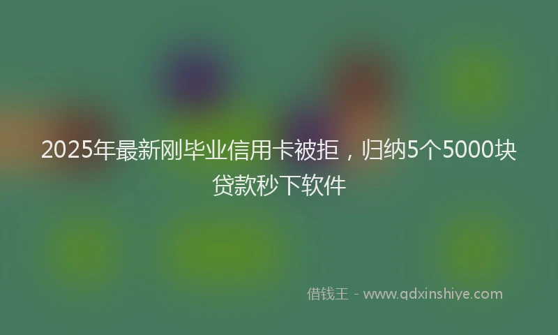 2025年最新刚毕业信用卡被拒，归纳5个5000块贷款秒下软件