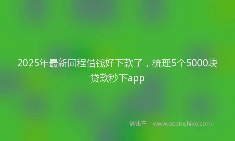 2025年最新同程借钱好下款了，梳理5个5000块贷款秒下app