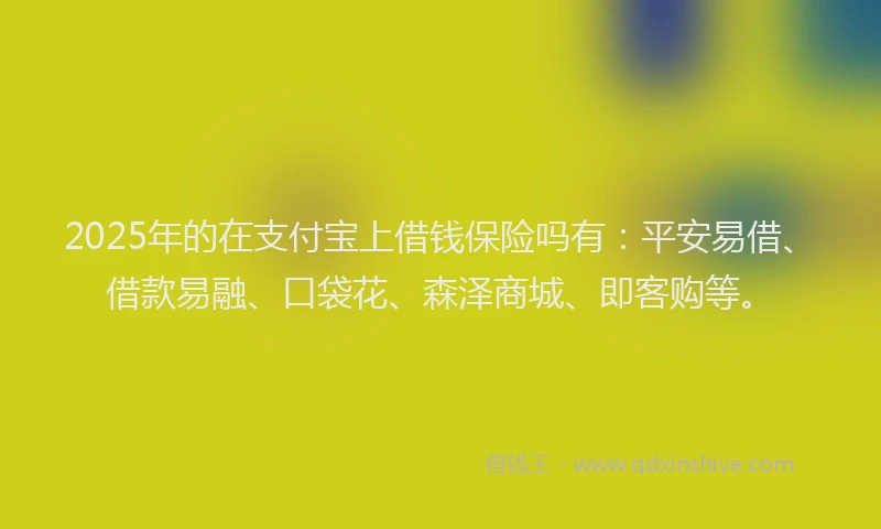 2025年的在支付宝上借钱保险吗有：平安易借、借款易融、口袋花、森泽商城、即客购等。