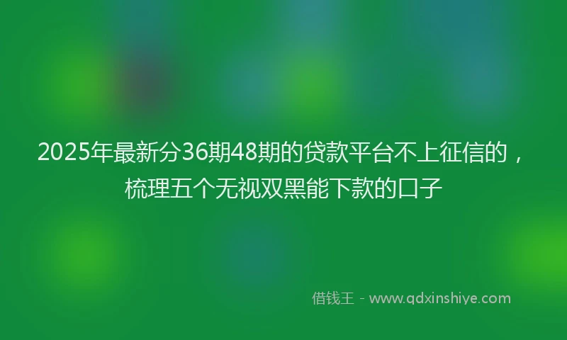 2025年最新分36期48期的贷款平台不上征信的，梳理五个无视双黑能下款的口子