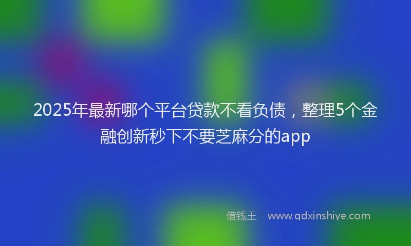 2025年最新哪个平台贷款不看负债，整理5个金融创新秒下不要芝麻分的app
