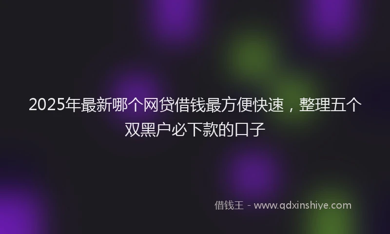 2025年最新哪个网贷借钱最方便快速，整理五个双黑户必下款的口子