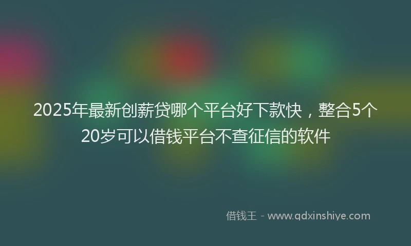 2025年最新创薪贷哪个平台好下款快，整合5个20岁可以借钱平台不查征信的软件