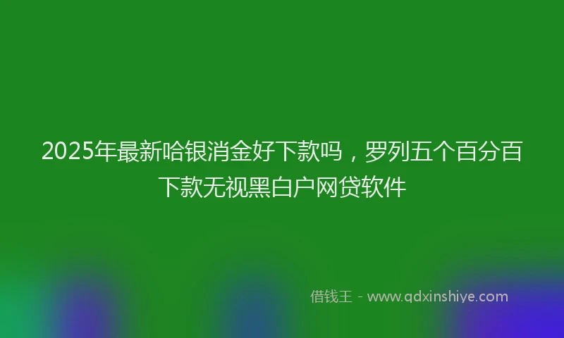 2025年最新哈银消金好下款吗，罗列五个百分百下款无视黑白户网贷软件