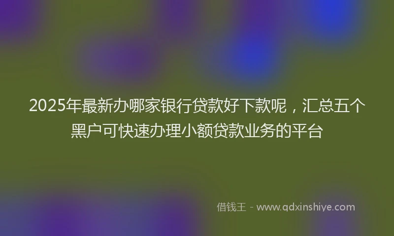 2025年最新办哪家银行贷款好下款呢，汇总五个黑户可快速办理小额贷款业务的平台