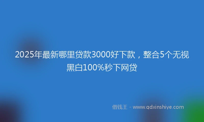 2025年最新哪里贷款3000好下款，整合5个无视黑白100%秒下网贷