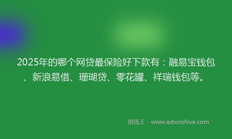 2025年的哪个网贷最保险好下款有：融易宝钱包、新浪易借、珊瑚贷、零花罐、祥瑞钱包等。