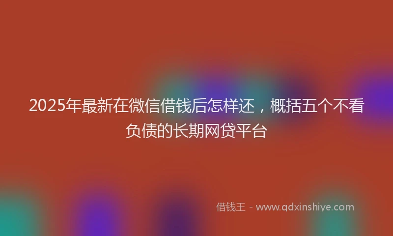 2025年最新在微信借钱后怎样还，概括五个不看负债的长期网贷平台