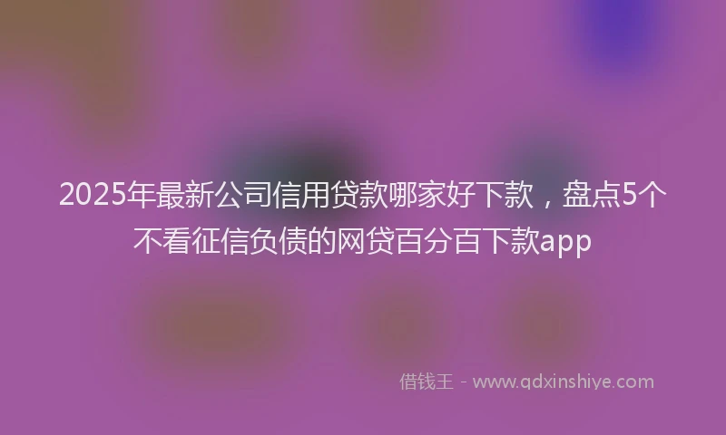2025年最新公司信用贷款哪家好下款，盘点5个不看征信负债的网贷百分百下款app