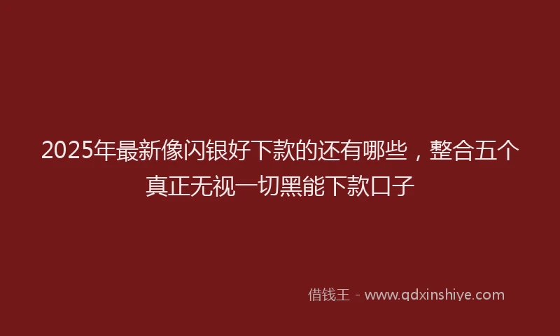 2025年最新像闪银好下款的还有哪些，整合五个真正无视一切黑能下款口子