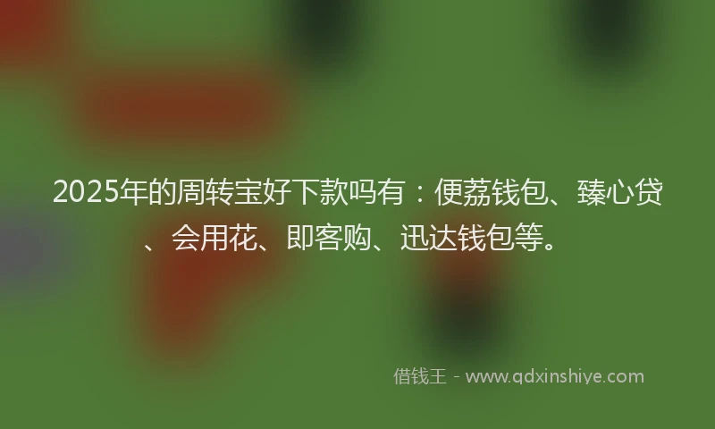 2025年的周转宝好下款吗有：便荔钱包、臻心贷、会用花、即客购、迅达钱包等。