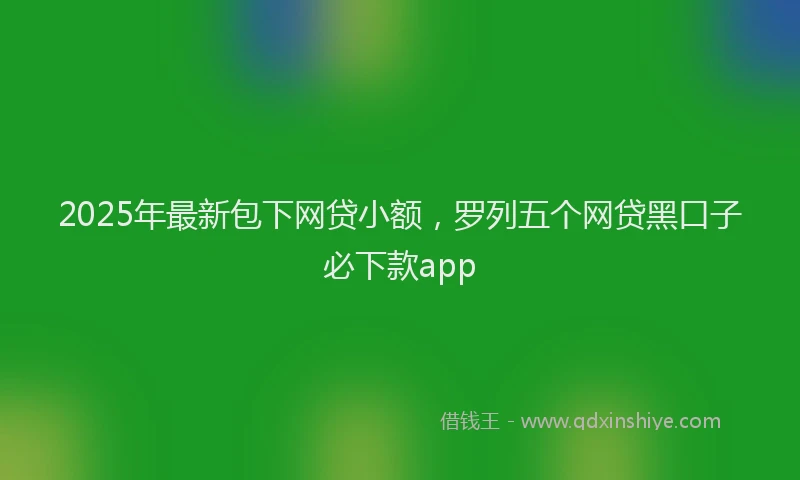 2025年最新包下网贷小额，罗列五个网贷黑口子必下款app