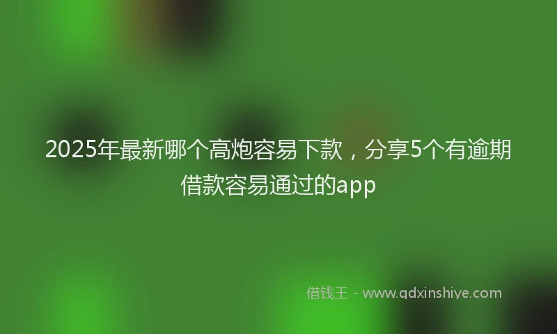 2025年最新哪个高炮容易下款，分享5个有逾期借款容易通过的app