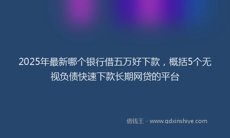 2025年最新哪个银行借五万好下款，概括5个无视负债快速下款长期网贷的平台