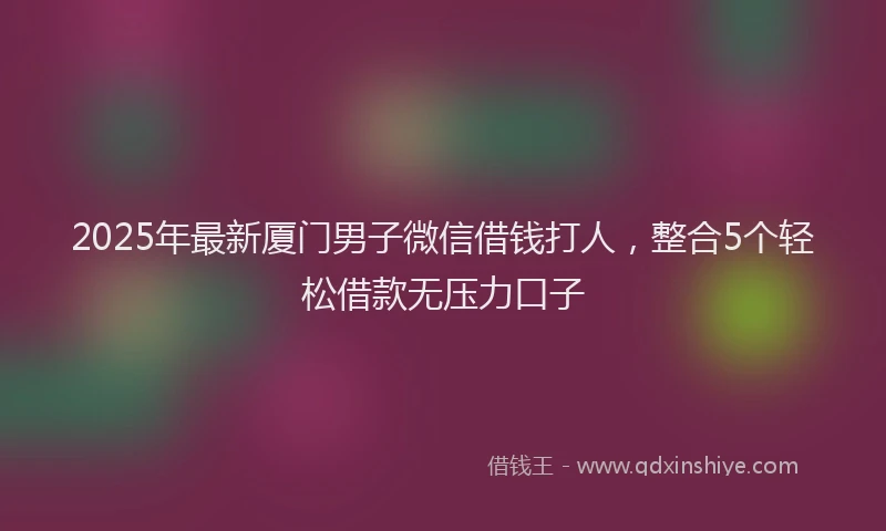 2025年最新厦门男子微信借钱打人，整合5个轻松借款无压力口子