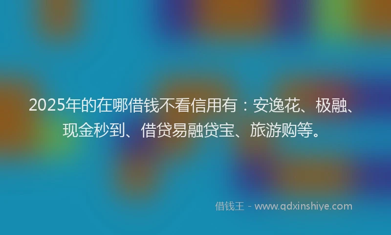 2025年的在哪借钱不看信用有：安逸花、极融、现金秒到、借贷易融贷宝、旅游购等。