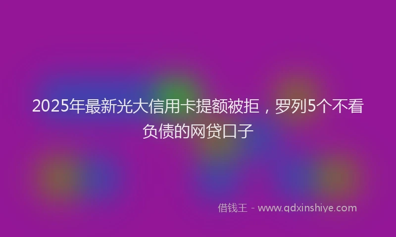 2025年最新光大信用卡提额被拒，罗列5个不看负债的网贷口子