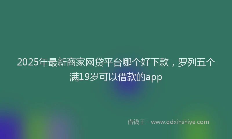 2025年最新商家网贷平台哪个好下款，罗列五个满19岁可以借款的app