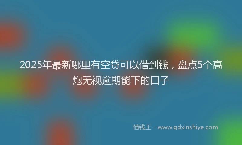 2025年最新哪里有空贷可以借到钱，盘点5个高炮无视逾期能下的口子