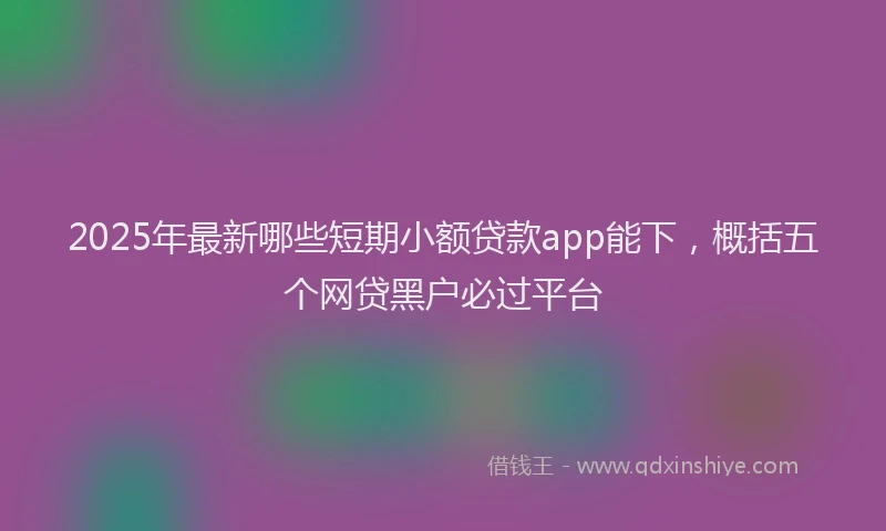 2025年最新哪些短期小额贷款app能下，概括五个网贷黑户必过平台