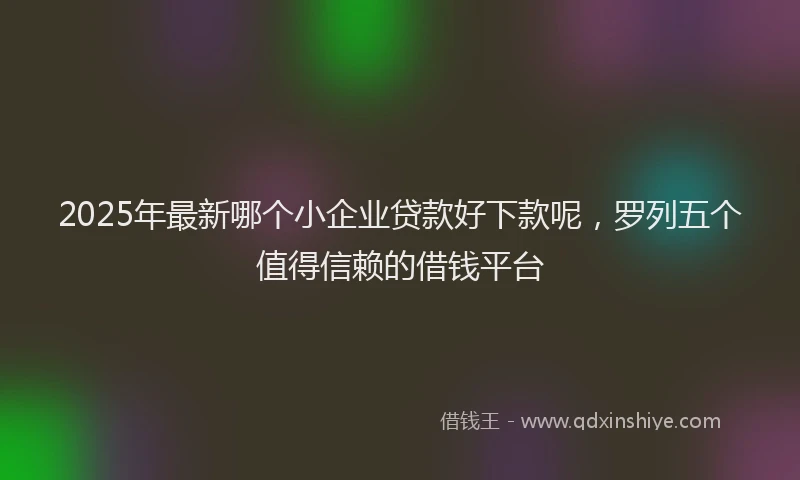 2025年最新哪个小企业贷款好下款呢，罗列五个值得信赖的借钱平台