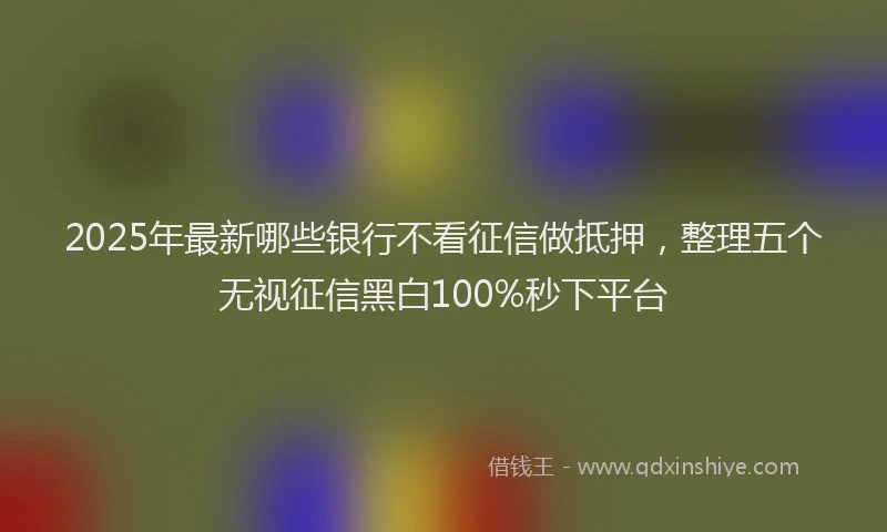 2025年最新哪些银行不看征信做抵押，整理五个无视征信黑白100%秒下平台
