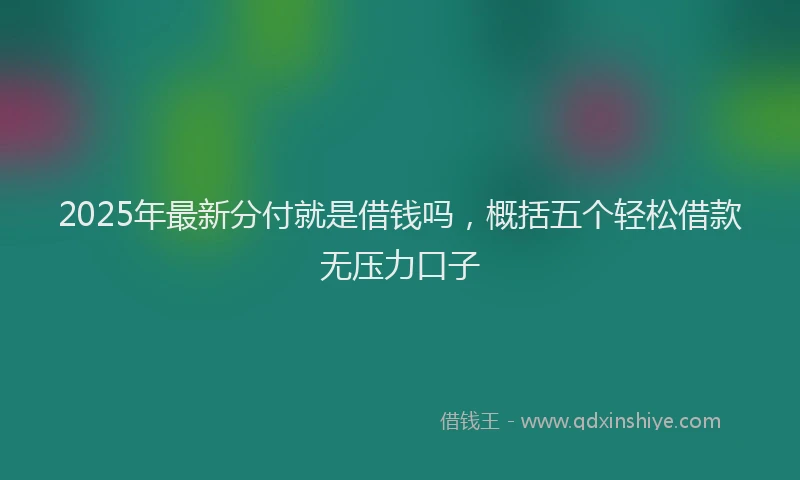 2025年最新分付就是借钱吗，概括五个轻松借款无压力口子