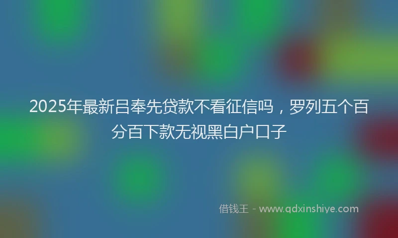 2025年最新吕奉先贷款不看征信吗，罗列五个百分百下款无视黑白户口子