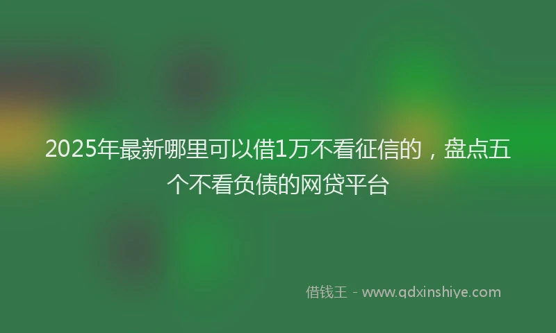 2025年最新哪里可以借1万不看征信的，盘点五个不看负债的网贷平台