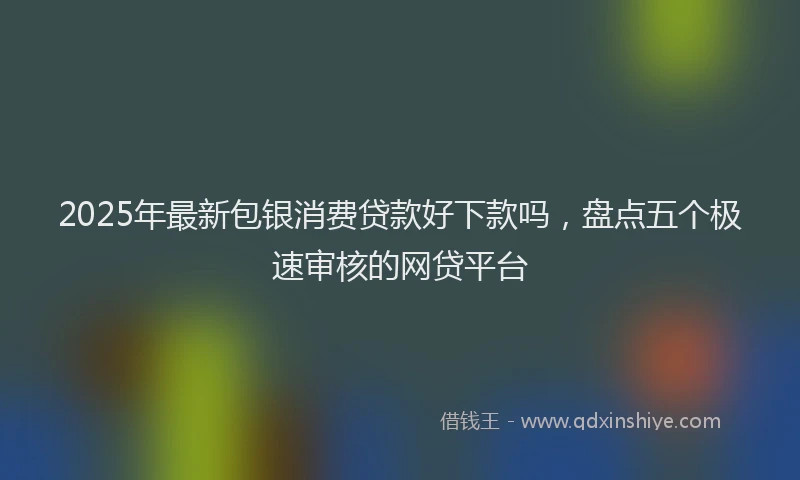 2025年最新包银消费贷款好下款吗，盘点五个极速审核的网贷平台