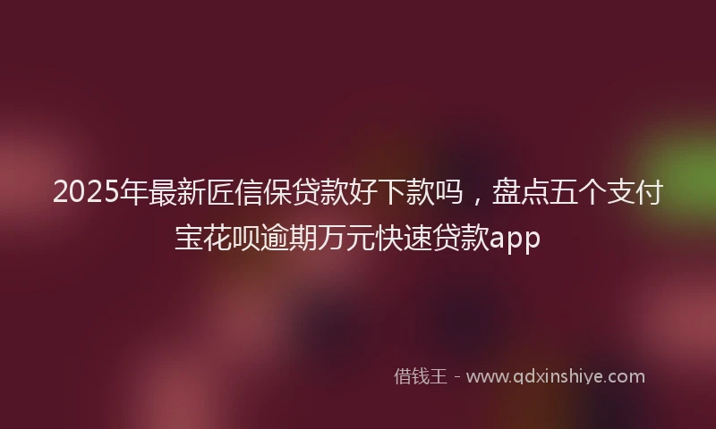 2025年最新匠信保贷款好下款吗，盘点五个支付宝花呗逾期万元快速贷款app
