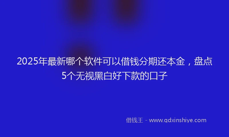 2025年最新哪个软件可以借钱分期还本金，盘点5个无视黑白好下款的口子