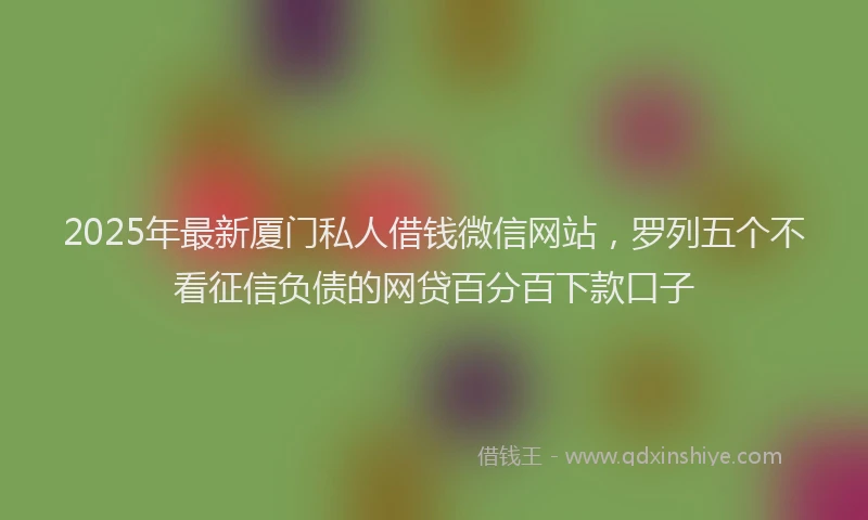2025年最新厦门私人借钱微信网站，罗列五个不看征信负债的网贷百分百下款口子