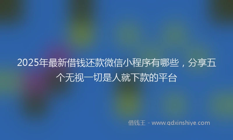2025年最新借钱还款微信小程序有哪些，分享五个无视一切是人就下款的平台