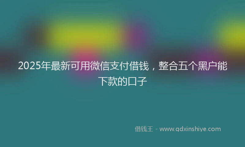 2025年最新可用微信支付借钱，整合五个黑户能下款的口子