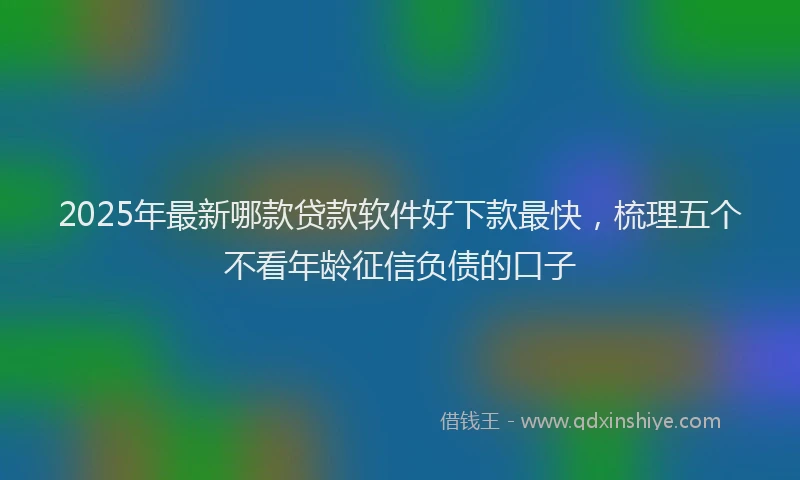2025年最新哪款贷款软件好下款最快，梳理五个不看年龄征信负债的口子