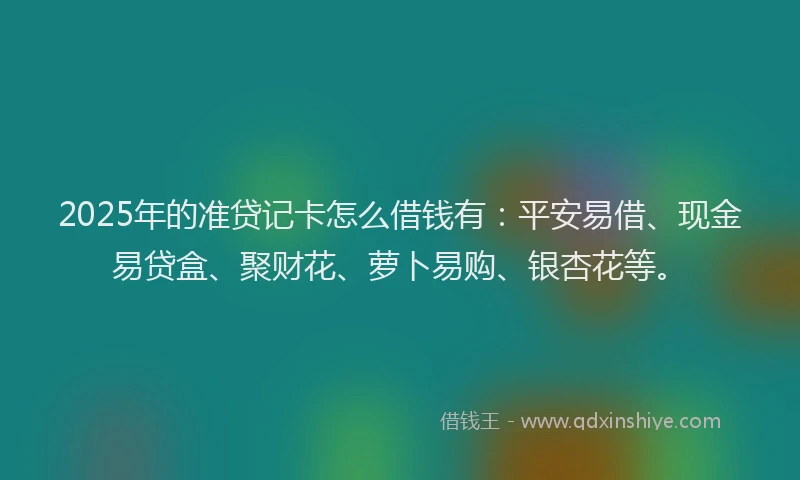2025年的准贷记卡怎么借钱有：平安易借、现金易贷盒、聚财花、萝卜易购、银杏花等。