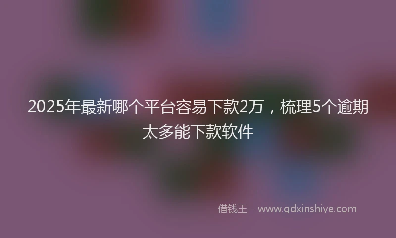 2025年最新哪个平台容易下款2万，梳理5个逾期太多能下款软件
