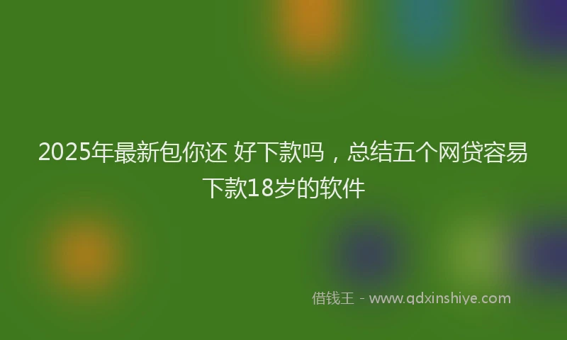2025年最新包你还 好下款吗，总结五个网贷容易下款18岁的软件