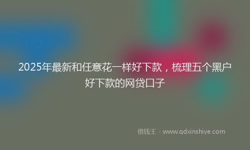 2025年最新和任意花一样好下款，梳理五个黑户好下款的网贷口子