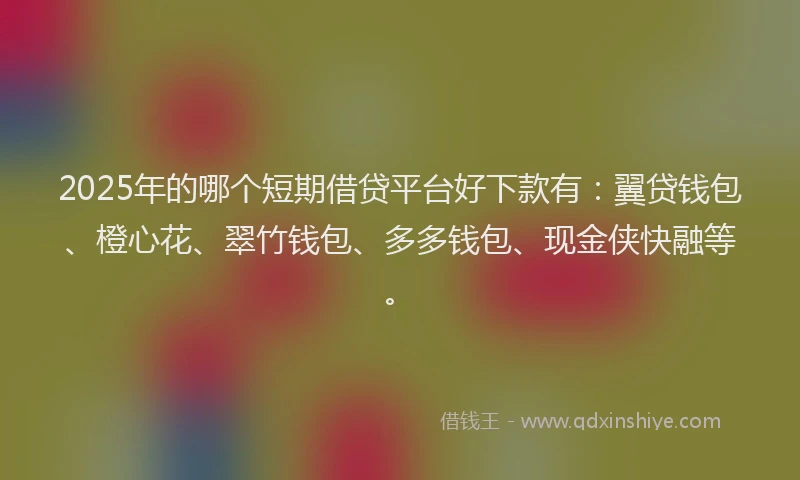 2025年的哪个短期借贷平台好下款有：翼贷钱包、橙心花、翠竹钱包、多多钱包、现金侠快融等。