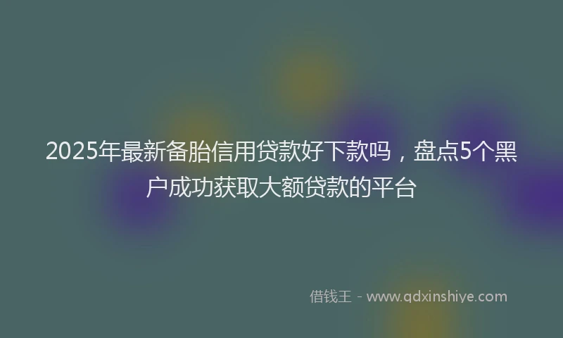2025年最新备胎信用贷款好下款吗，盘点5个黑户成功获取大额贷款的平台