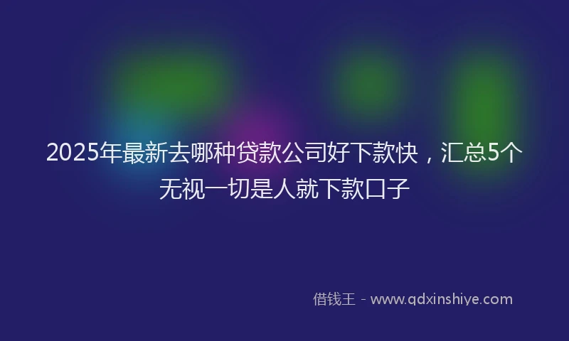 2025年最新去哪种贷款公司好下款快，汇总5个无视一切是人就下款口子