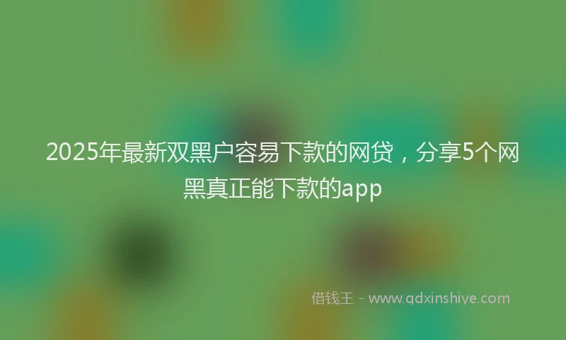 2025年最新双黑户容易下款的网贷，分享5个网黑真正能下款的app